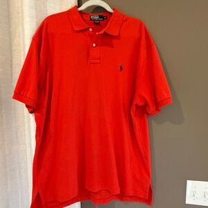 Polo Ralph Lauren Men's Orange Polo Cotton Preppy Shirt, Size XL